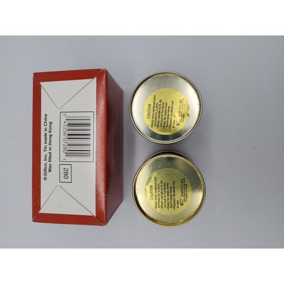 Holiday Tree Wick N Tin Candles Set of 2 Bayberry Scent Vintage Susan Zulauf - Picture 6 of 12